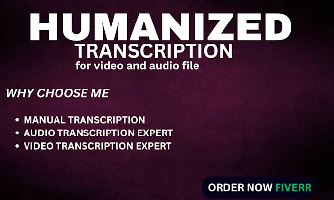 Bestseller - transcribe audio to text, video to text and also do video transcription