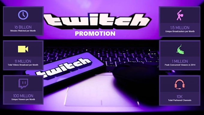 Gig Preview - Professionally promote your twitch channel to targeted audience