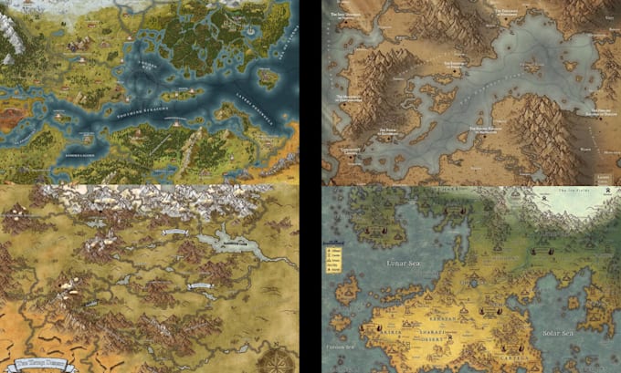 Gig Preview - Design fantasy world novel book map rpg dnd map campaign battle map illustration