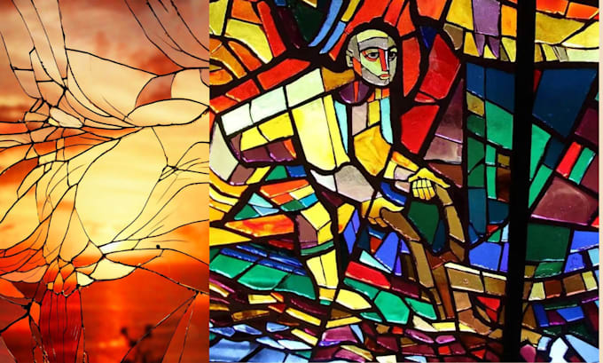 Gig Preview - Draw amazing line art fantasy stained glass art anime character mosaic style