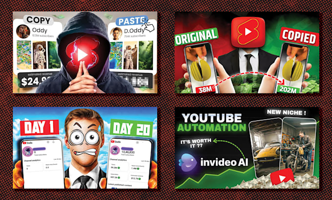 Gig Preview - Design eye catchy youtube thumbnail for automation channel