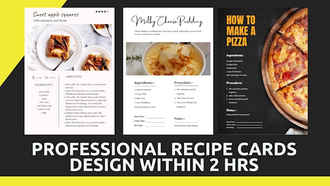 Bestseller - design professional recipe cards for your restaurant business within 2 hrs