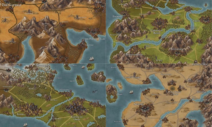 Gig Preview - Create fantasy world city inkarnate cartography dnd map for novel campaign book