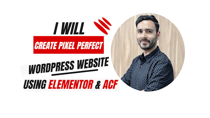 Gig Preview - Create pixel perfect wordpress website with elementor