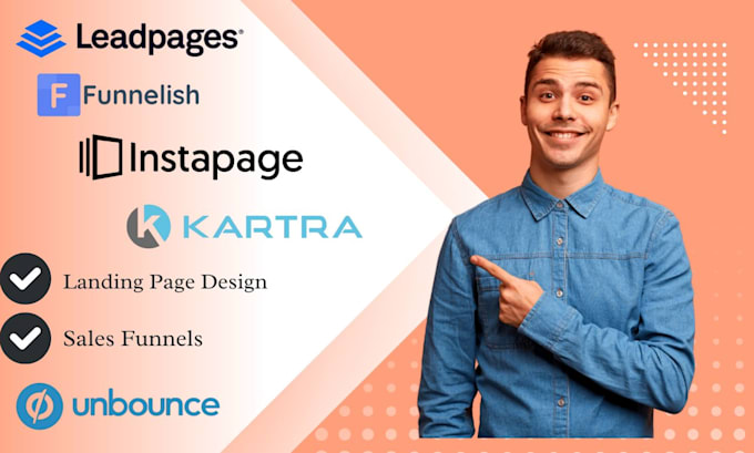 Gig Preview - Setup sales funnel on kartra leadpages instapage  unbounce funnelish