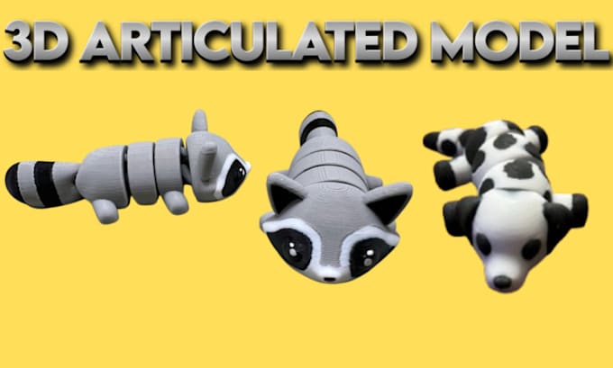 Gig Preview - Sculpt 3d articulated model 3d bjd 3d mini pet 3d flexi toy for 3d printing