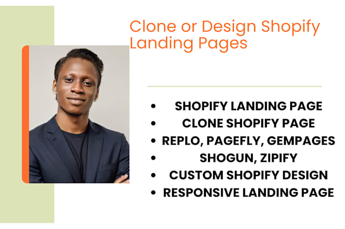 Gig Preview - Clone shopify landing page with replo pagefly gempages shogun zipify