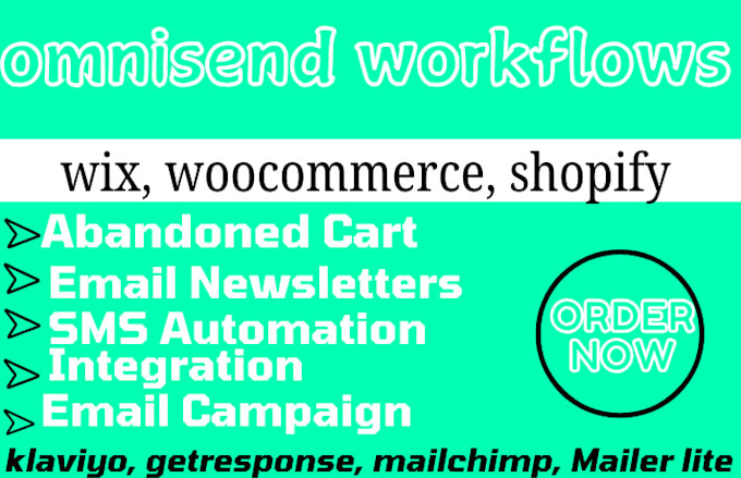 Gig Preview - Setup omnisend email newsletters for shopify woocommerce wix abandon cart email