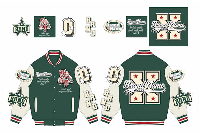 Gig Preview - Design your streetwear brand varsity jacket bomber your merch or clothing