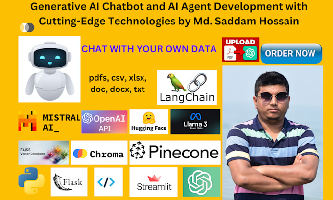 Gig Preview - Create ai chatbots and rag apps with openai, langchain, and vector databases