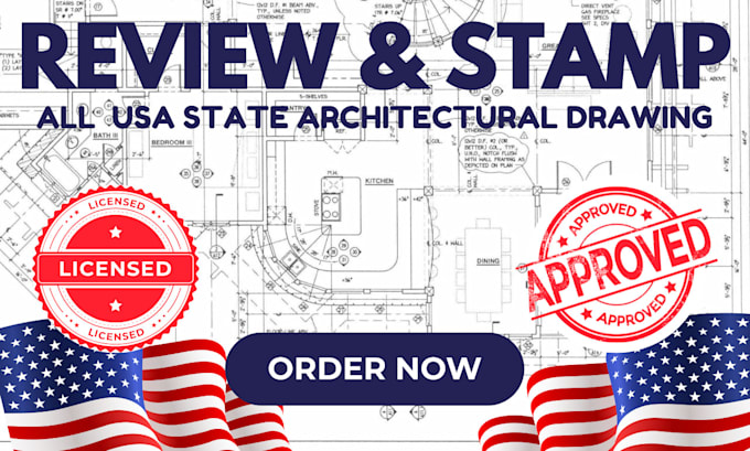 Gig Preview - Stamp floor plan site plan house plan blueprint for all USA states city permit