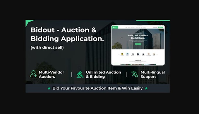 Gig Preview - Build a modern bidding, auction, or multivendor website