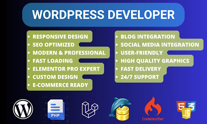 Gig Preview - Build, design, redesign, develop, clone, business or customize wordpress website