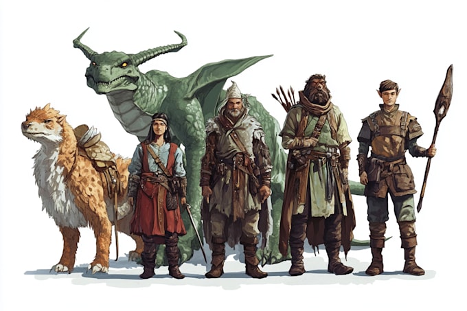 Bestseller - do dnd character art and dnd party