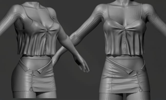 Gig Preview - Realistic unisex 3d second life model clothing animation 3d fashion 3d garment