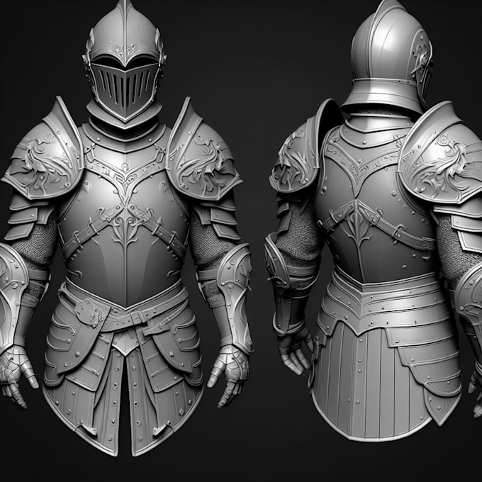 Gig Preview - Create a wearable full 3d full knight armor 3d mask 3d helmet 3d props