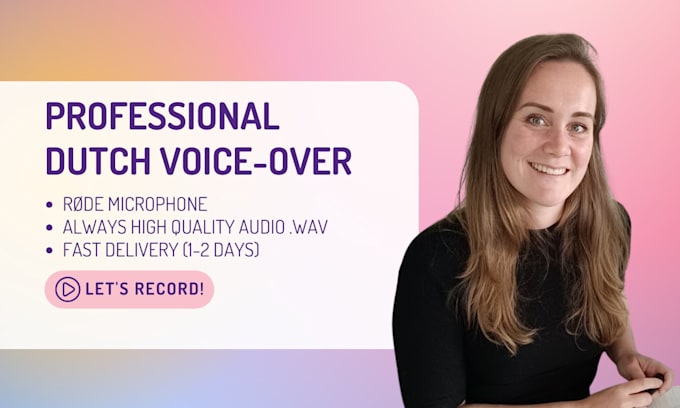 Gig Preview - Record a professional dutch voice over for your business