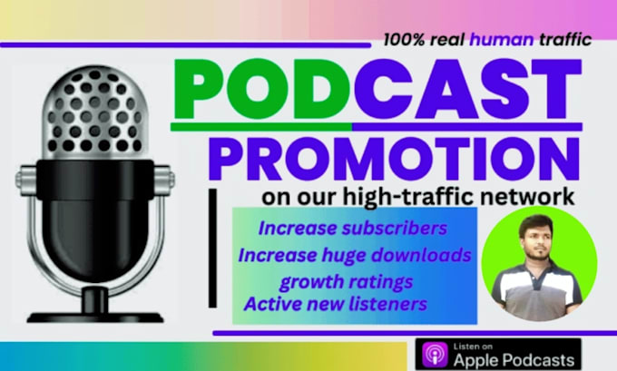 Gig Preview - Promote your apple podcast and also spotify and help increase huge downloads