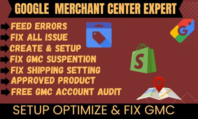 Gig Preview - Fix google merchant center suspension, shopping ads setup, gmc misrepresentation