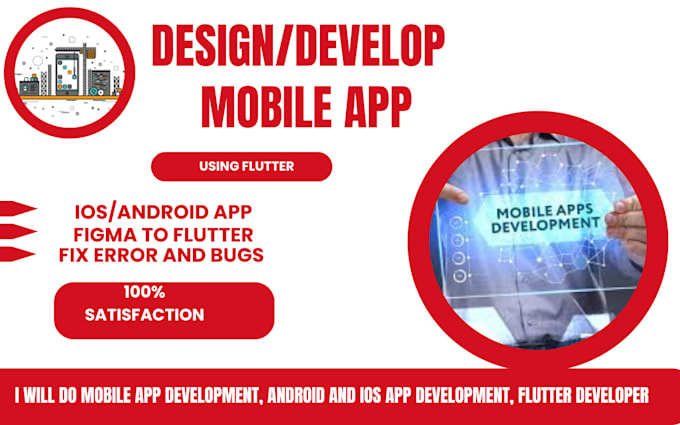 Gig Preview - Do mobile app development, android and ios app development, flutter development