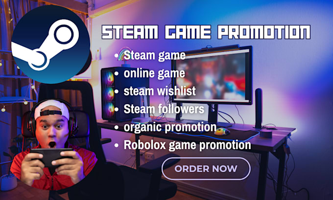 Gig Preview - Steam game promotion, increase wishlist game visibility increase steam follower