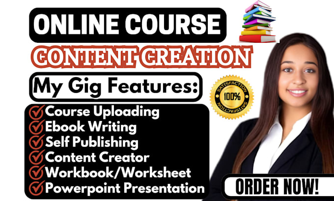 Gig Preview - Create online course, ebook writing, self publishing