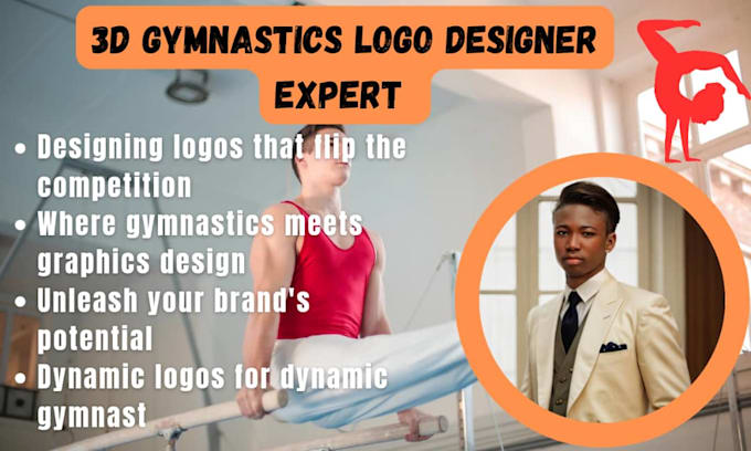 Gig Preview - Stunning 3d logo mockups for gymnastics brands