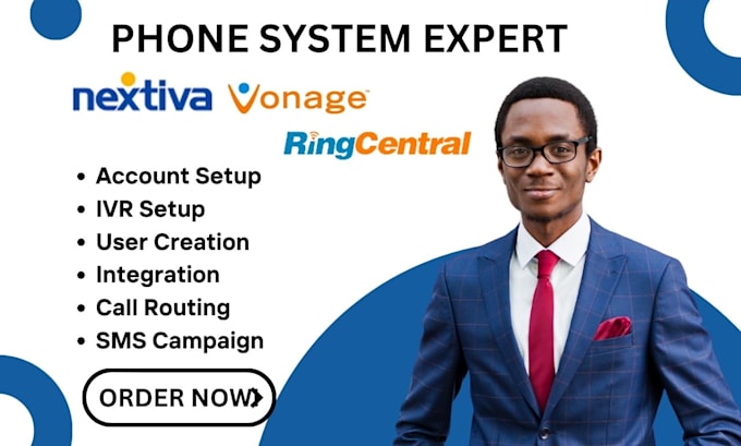 Gig Preview - Set up ringcentral phone system, call queues, vonage, grasshopper, nextiva