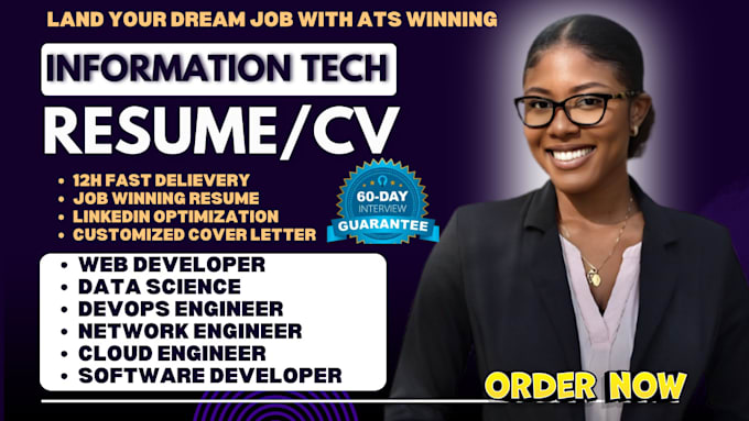 Gig Preview - Craft job winning information technology, devops, and  cybersecurity resume