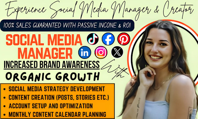 Gig Preview - Be your social media manager and social media marketing content creator