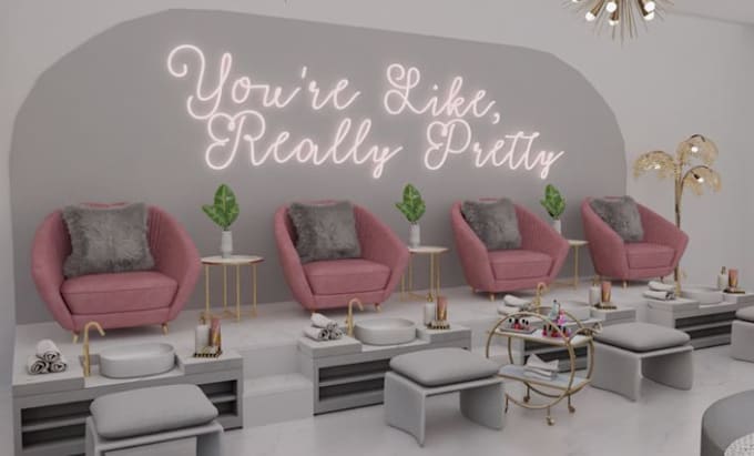 Gig Preview - Rendering 3d interior for beauty salon, nail salon, skin care, spa design