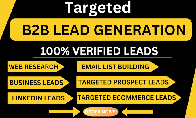 Gig Preview - Do b2b leads, active email list, ecommerce leads, business leads