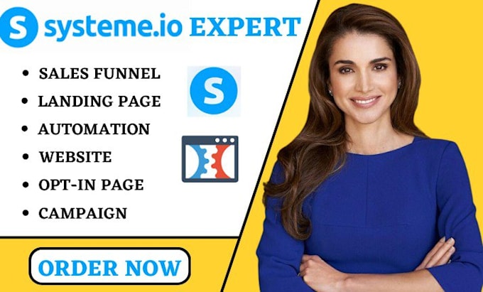 Gig Preview - Systeme io sales funnel automation systeme io landing page systeme io website