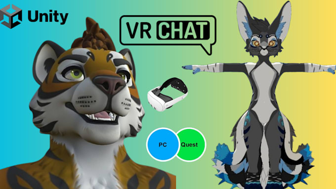 Bestseller - do custom vrchat avatar vrc character vr chat avatar 3d model furry avatar anime