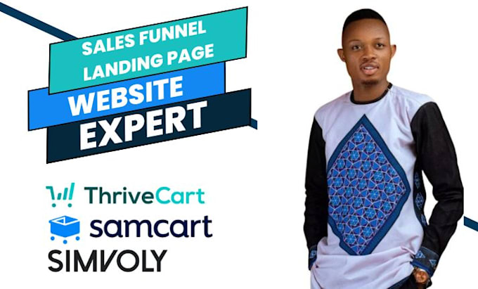 Gig Preview - Design thrivecart simvoly samcart thinkific landing page gohighlevel funnel