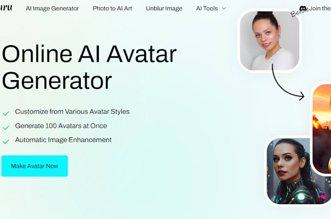 Gig Preview - Develop ai avatars website, ai profile picture, ai portrait design website