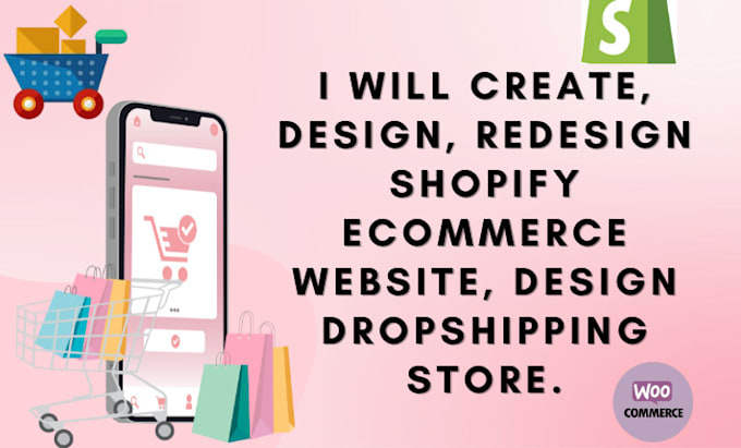 Gig Preview - Create, design, redesign shopify ecommerce store expert dropshipping website