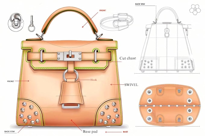 Gig Preview - Design detailed duffle bag, handbag, tote bag, backpack, bag tech pack 4 brands