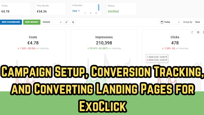 Gig Preview - Campaign setup, conversion tracking, and converting landing page for exoclick