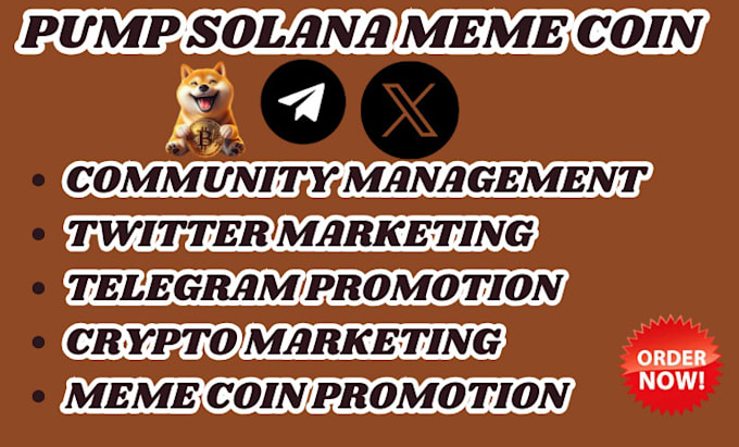 Bestseller - pump solana meme coin crypto telegram promotion twitter marketing