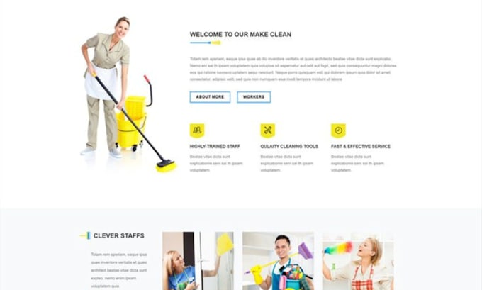 Gig Preview - Design cleaning website cleaning service house cleaning office cleaning store