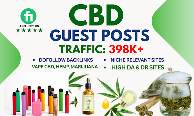 Gig Preview - Do cbd guest post on vape, cannabis, marijuana sites with cbd backlinks