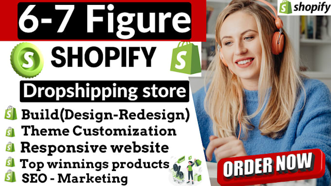 Gig Preview - Design, build a branded 6 or 7 figure shopify dropshipping store or website SEO