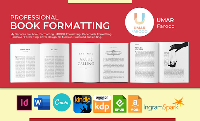 Gig Preview - Do book formatting, kindle ebook and paperback formatting, book layout design