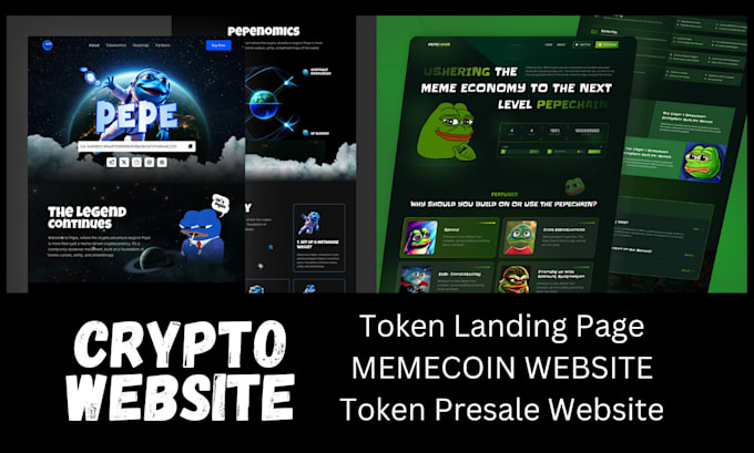 Gig Preview - Do crypto token meme coin website, ico presale staking website, nft landing page