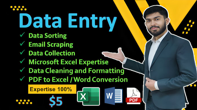 Gig Preview - Do excel data entry, copy paste, sorting, cleanup, web research