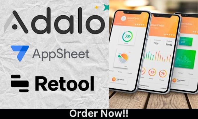 Gig Preview - Build adalo appsheet mobile app bubble retool dashboards