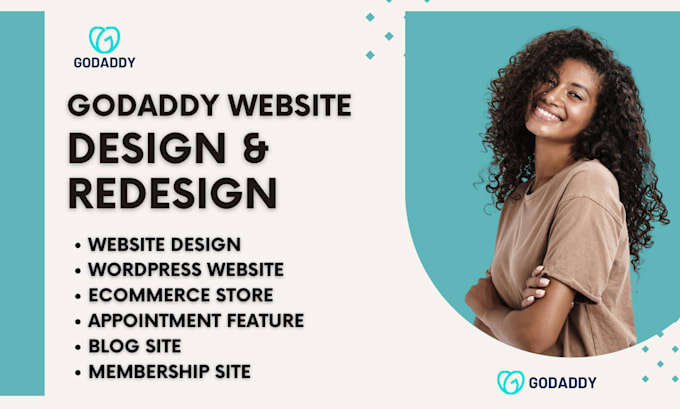 Gig Preview - Design godaddy website redesign godaddy website builder wordpress website design