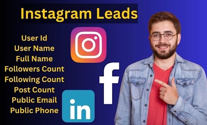 Gig Preview - Find instagram business leads with active email addresses