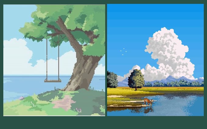 Gig Preview - Make pixel art scenery, background and animation